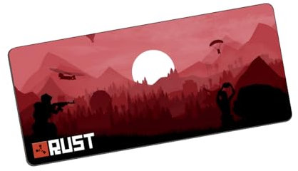 BANANATREE Facepunch Rust XL Gaming Desk Mat | Extended Non-Slip Mouse Pad for Gamers & Office | Large Ergonomic Design with Durable Anti-Fray Edges |High-Precision Surface for Gamers & Office (Red)