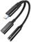 2 in 1 Lighting to 3.5mm Headphone Jack Adapter for iPhone,Dongle Charger and Aux Audio Splitter Cable Adapter iPhone Headphone Jack Adapter Music Control for iPhone 14 13 12 11 XS XR 8 7 iPad,black