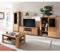 Wohnwand Wohnmöbel Set Eiche teilmassiv 5-teilig, 1 Vitrine, 1 Wandboard, 1 Lowboard, 1 Highboard, 1 Couchtisch