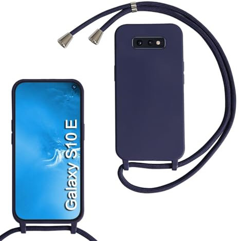 xinyunew Handykette für Samsung Galaxy S10E Hülle mit Band, Handyhülle mit Schnur zum Umhängen, weiche TPU Silikonhülle mit Band [abnehmbar] Halskettenhülle für Samsung Galaxy S10E-Blau