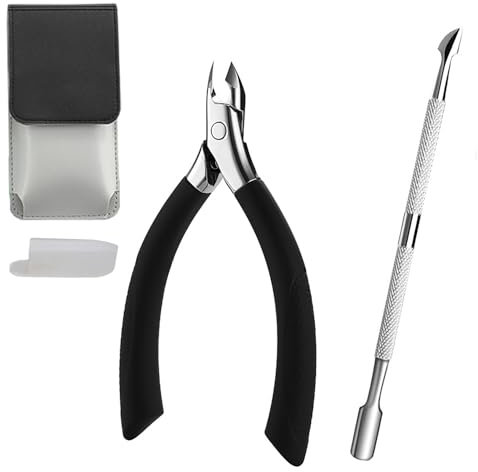jatimdotina Pince Coupe Ongles, Pinces à Ongles Incarnés, Coupe Ongle en Acier Inoxydable Professionnel avec Étui en Cuir, pour Couper les Ongles Épais, Ongles Incarnés