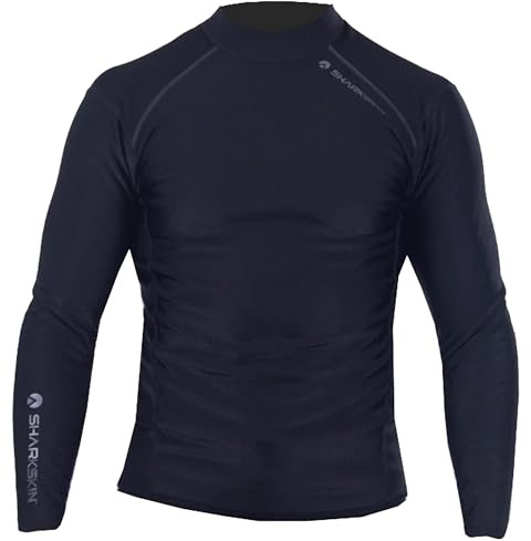 Sharkskin Chillproof Long Sleeve Top for Men, Black, Neoprene Wetsuit Top for Scuba, Water Aerobics & Swim Shirt, MED