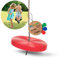 Spielturmking® Schaukel Garten Lilia - Tellerschaukel - Kinderschaukel Outdoor Indoor - Schaukelsitz Kunststoff Schaukelbrett für Kinder zum Schaukeln - Höhenverstellbar - rutschfest (Rot)