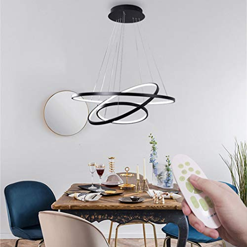 WODA Shang Mao LED Pendelleuchte Wohnzimmerlampe 84W Dimmbare Moderne Hängelampe Schlafzimmer Esszimmerlampe 30+45+60cm Ringe Deckenbeleuchtung mit Fernbedienung & App, Memory Funktion