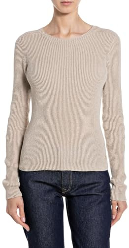 Replay Damen Pullover, Sandshell 756 (Grau), S