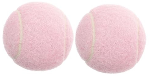 BRIGHTFUFU Pinke Tennisbälle aus Gummi für Anfänger und Training | Leicht, Kontrollierbar und Leicht zu Verfolgen, für Aufschläge und Volleys, 2 Stück-pack in Rosa