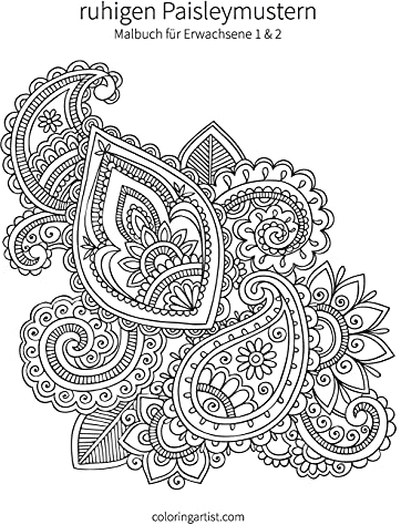 Malbuch mit ruhigen Paisleymustern für Erwachsene 1 & 2