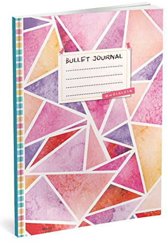 Bullet Journal: Punktraster Notizbuch (Ca. A5) + 100 Seiten + Vintage Softcover | TOP Motiv: Buntes Mosaik | Dot Grid Journal, Kalligraphie Übungsheft, Punktpapier +++ Jetzt mit Register +++