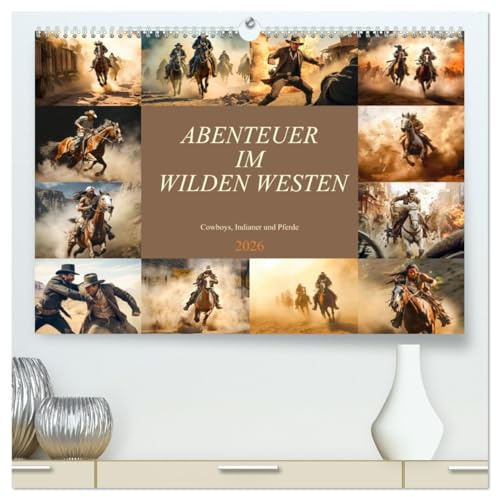 Abenteuer im Wilden Westen (hochwertiger Premium Wandkalender 2026 DIN A2 quer), Kunstdruck in Hochglanz