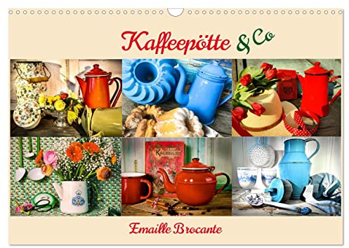 Kaffeepötte & Co (Wandkalender 2026 DIN A3 quer), CALVENDO Monatskalender: Nostalgische Impressionen von Emaille Kannen (CALVENDO Lifestyle)