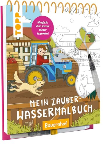 Mein Zauber-Wassermalbuch Bauernhof: Mit Wasserstift anmalen, trocknen lassen, neu anmalen (Wassermalbücher)