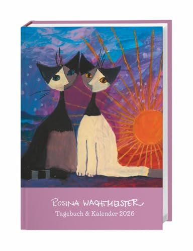 Rosina Wachtmeister Kalenderbuch A6 2026: Kalender im praktischen Taschenformat, mit viel Raum für Notizen und den bekannten Katzenbildern. Planer 2026 für Übersicht im Alltag. (Kalenderbücher Heye)
