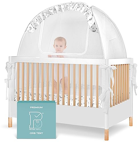 Pro Baby Safety Tenda per lettino pop-up:Copertura per reti da letto a baldacchino per neonati premium-Vedere attraverso la rete della zanzariera della scuola materna-Tenda per culla infantile unisex