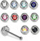 Monster Piercing 925 Sterling Silber | 20 x Nasenstecker Nasenpiercings Stud | Kristallstein | Stabstärke: 22G (0,6 mm) | Stablänge: 6mm | in schicker Acryl Box | Hypoallergen