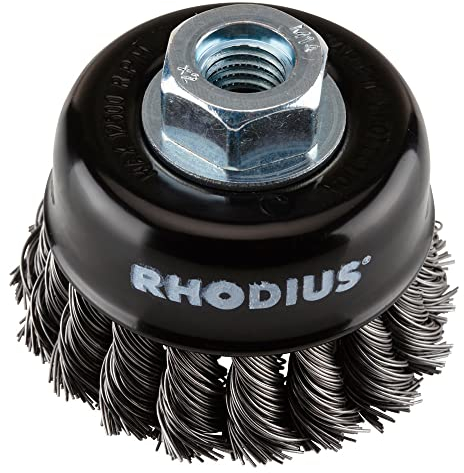 RHODIUS STBZ durchmesser 65 mm 2 Stück Topfbürsten gezopft für Winkelschleifer EN 1083-2 Kegelbürste Rundbürste Zopfbürste