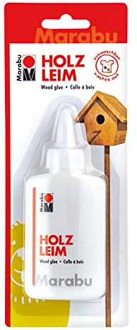 Marabu 0315005000001 - Colla per Legno a Base Acqua, per Bambini, per lavori di bricolage con Legno, Colla, Lavabile, 100 ml, Trasparente