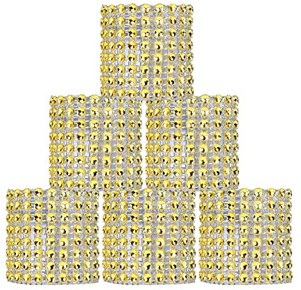 Servilleteros de aro de servilleta para servilletas de tela y papel y los anillos Diamante de imitación de dise Ñor hueco del dibujo roso para fiesta de navidad y decoración de mesa 50 piezas Oro