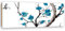 Feeby Image Panneau Déco Japon Tableau décoration Aquarelle bleu 70x25 cm