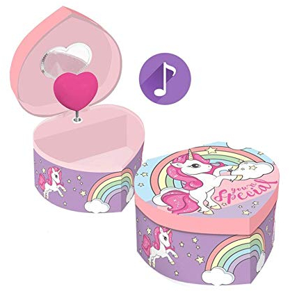 Schmuckkästchen Musik Einhorn Box Koffer Herz 2040