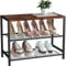 HOME BI Industrial Shoe Rack, Metal Shoe Rack, Shoe Bench with Stable Metal Frame, Durable Shoe Rack for Closet, Hallway, Entrance, Living Room (3 tiers, rustic brown)