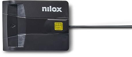 Nilox, Lettore Smart Card Firma Digitale, per Tutti I Tipi di Smart Card a Chip, Connessione USB 2.0, Compatibile con USB CCID Transport Rev1.1, Implementazione ISO-7816, Conforme ISO 7816 (1, 2 e 3)