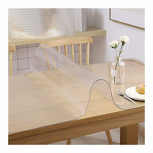 TMGJ Pellicola Trasparente Per Tavolo,Tovaglia Pvc Vetro Morbido,Piatto Copertura Protezione Per Mobili,Non Si Restringe,Resistente Ai Graffi,Supporta La Personalizzazione(Color:1.5mm,Size: 90x160cm)