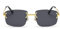 kachawoo Randlose Sonnenbrille Quadratische Farbverlauf Rahmenlose Brille Vintage Retro Brillen (gold with black)