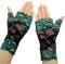 MoreChioce Damen Fingerlose Spitzen Handschuhe, 1 paar Elegant Blume Muster Fingerlos Spitze Handschuhe Half Finger Netzhandschuhe UV Schutz Fingerhandschuhe Brauthandschuh,Grün Lang