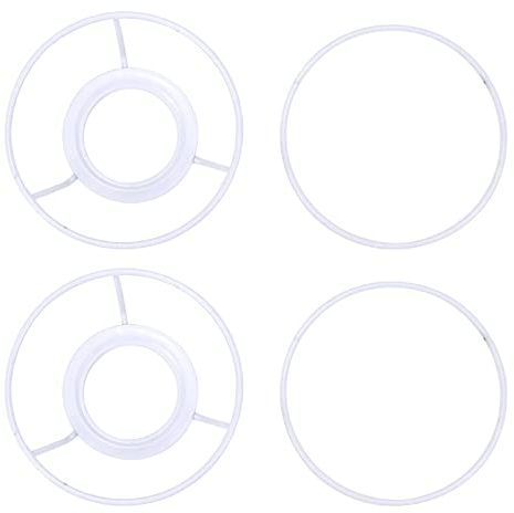Tighall Eisen Lampenschirm Ring 2 Set, weiße Lampenschirm Ring Unterstützung für Heimwerker, kleine Trommelring Lampenschirm 9,9 cm Durchmesser