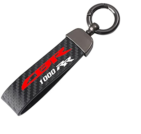 NEOOX Motorrad Schlüsselanhänger Motorrad Kohlefaser Leder Seil Schlüsselanhänger Schlüsselanhänger Für Honda CBR1000RR CBR1000 CBR 1000 RR 2012-2016 2015 (Farbe : Schwarz, Size : Normal)