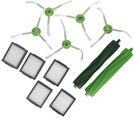 easyPART passend für EUROPART 10037388 Zubehörset wie iRobot 4624878 | Gummibürsten, Seitenbürsten, Filter, für Roomba E5 E6 E7 i7, Saugroboter, Rollenbürste vorne, Rollenbürste hinten