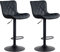 CLP 2er Set Barhocker Emma - Höhenverstellbare Barstühle - 360° Drehstühle Mit Rückenlehne Für Küche Und Bistro, Farbe:schwarz, Material:Kunstleder