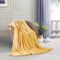 FEBE Kuscheldecke Gelb Golden Tagesdecke mikrofaser sofadecke kuschelig flauschig Decke für Couch Blanket 130x180 cm