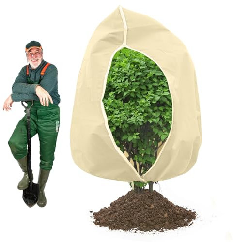 TOFFCAEA Funda para Plantas, Capuchas Plantas Invierno con Cordón con Cremallera, Cubierta para Plantas Protección, Cubre Plantas Invierno para Todo Tipo de Árboles, Plantas y Arbustos (190x220cm)
