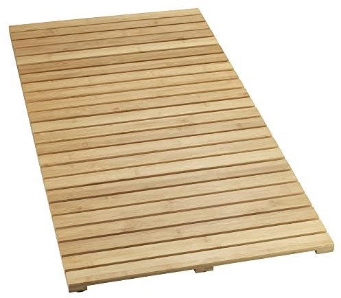 Bambusmatte Natur für Badezimmer mit Anti-Rutsch-Pads (100 x 50 cm)