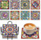 Souarts Mandala Diamond Painting Untersetzer mit Halter, 8PCS Eckig DIY Diamant Painting Coasters Basteln Erwachsene Kinder für Glas Tassen Vasen Kerzen Getränke