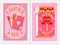 BFADMN Retro Trendy Match Made in Heaven | Lucky Me Poster | Orange und Pink Leinwand Wandkunst Lustige Zimmer Ästhetische Dekoration College Mädchen Poker Karte Bilder Hot Pink Preppy Schlafzimmer