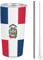 Taza de viaje divertida con diseño de bandera de República Dominicana de acero inoxidable con tapa y cepillo de limpieza