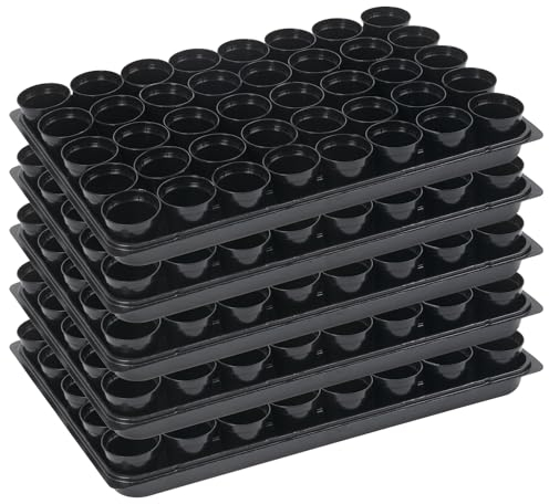 Tymar 40 Anzuchttöpfe mit Untersetzer, Blumentopf mit Pflanzschalen, mit Tablett, Shuttle-Trageschalen (Anzuchttöpfe ø5 + Untersetzer, 5 Pack)
