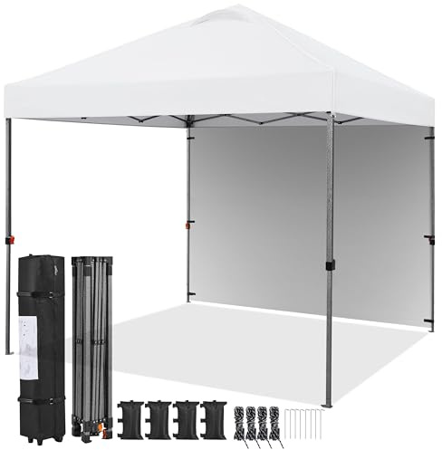 Yaheetech Faltpavillon 3x3m mit 1 Seitenwänden, Pop Up Pavillon Wasserdicht Stabil Wetterfest, Höhenverstellbar UV Schutz 50+ Faltzelt Campingpavillon mit Seitenteilen für Camping Garten, Weiß