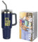 Fisura – Botella de agua térmica 1,2 litros Botella térmica grande. Botella de acero inoxidable. Sin BPA. 24 horas frío / 12 horas calor. Con pajita incluida. 9,8 cm x 27,8 cm (Hot, azul oscuro)