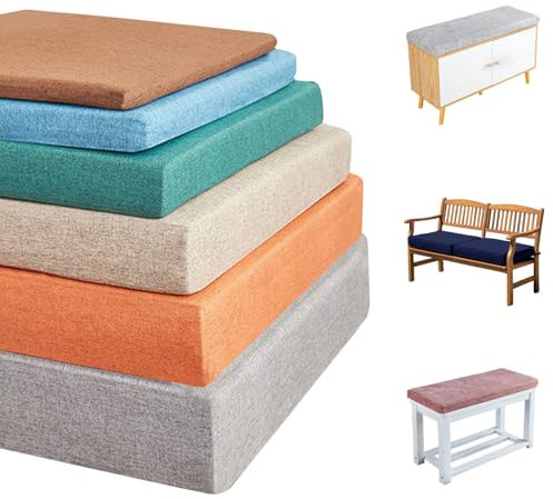 YFHT Maßgeschneiderte Sitzkissen Für Bank rutschfeste Fenster Sitzauflage Waschbar Bankauflage Bankkissen Abnehmbarem Bankauflage Stuhlkissen Für Gartenmöbel, Innen, Outdoor, Fensterbank (3cm Dicke)