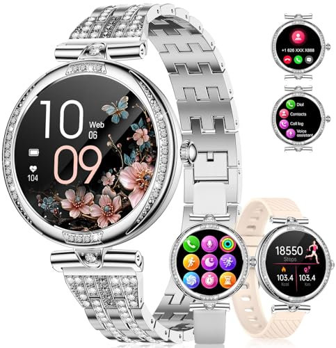 LIGE Montre Connectée Femme avec Appel Bluetooth,1,19 Écran AMOLED,100+ Modes Sportifs,Podomètre,Cardiofréquencemètre, Moniteur de Sommeil, Etanche IP68 Montre Intelligente pour Android iOS