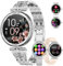 LIGE Smartwatch Damen mit Telefonfunktion, 1.19 AMOLED Diamond Smart Watch mit Herzfrequenz Schlafmonitor Menstruationszyklus, 100+ Sportmodi Fitnessuhr IP68 Wasserdicht für iOS Android,Silver