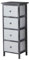 Home Source Chest of Drawers, Wooden Bedroom Organiser Storage Unit, Black with White Drawers, 4 Drawer