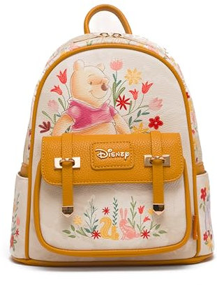 Wondapop Disney Winnie Puuh Mini-Rucksack, Blumenmuster, 27,9 cm, veganes Leder