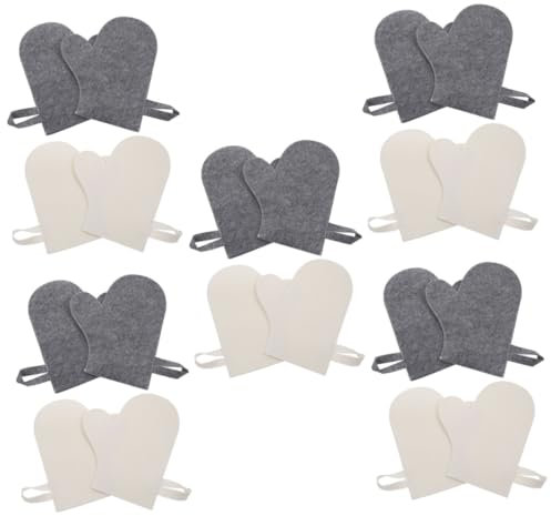 Happyyami 5 Sätze Saunahandschuhe Aus Filz Badehaus Saunahut Peeling-Handschuhe Tragbare Sauna Sauna-armwickel Saunashirt Für Männer Peeling-gesichtswäsche Außensauna Gefühlt 4 Stück * 5