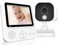 OBVHNUA Vigilabebés con Cámara, 2000mAh Camara Vigilancia Bebe Inteligente con Pantalla LCD de 2.8, VOX, Zoom 2X 4X, Visión Nocturna, Monitoreo de Temperatura, Despertador, Comunicación