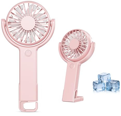 HandHeld Fan Rechargeable, Portable Mini Fan Handheld, 5 Speeds, 180°Rotatable Head, Electric USB Small Hand Held Fans, Powerful Personal Fan for Outdoor Office Travel Camping School Home Makeup