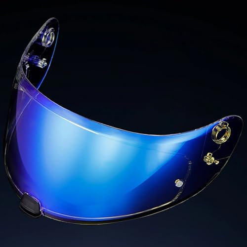 UYTKTN Visiera per Casco per HJC C70 IS-17 FG-17 FG-ST, Lenti per Caschi da Moto, Durevole e Resistente ai Graffi Parti di Ricambio per Visiera Colorata del Casco,F Aurora Blue
